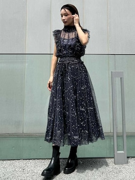 「アイテム（カチューシャ）」を使った、SNIDELさん（レディース・159cm）の夏コーディネート