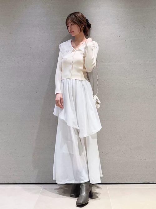 スカート Ballerina pure tiered skirt (white) MIELI INVARIANT（ミエリインヴァリアント）の「Aurora Tiered Skirt