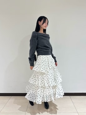 「ティアードスカート」｜SNIDELさん（レディース・163cm）の秋コーディネート