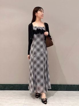 「SNIDEL（スナイデル）のアイテム（ワンピース/ドレス）」を使った、SNIDELさん（レディース・159cm）の夏コーディネート