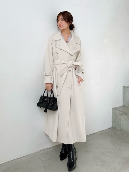 セール】ウールカシミヤスタンドカラーコート（チェスターコート