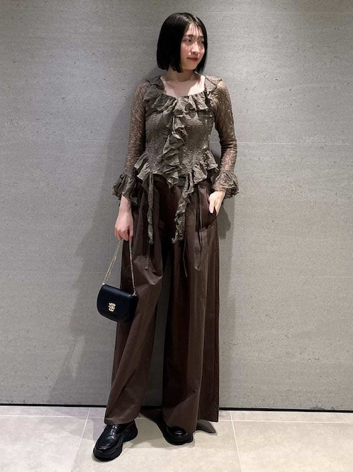 ウエストデザインボリュームワイドパンツ