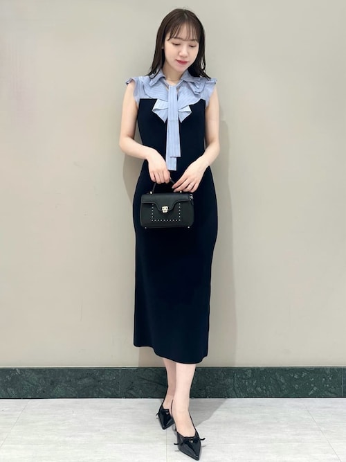 SNIDEL Sustainableフリルカラードッキングワンピース SNIDEL｜Sustainableフリルカラードッキングワンピース