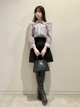 「アイテム（ブーツ、グレー系）」を使った、SNIDELさん（レディース・155cm）の冬コーディネート