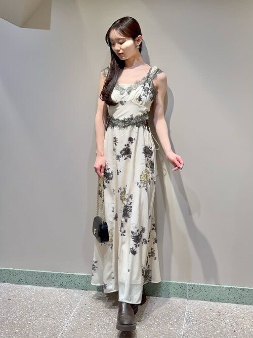 レーストリムプリントキャミワンピース SNIDEL レーストリムプリント