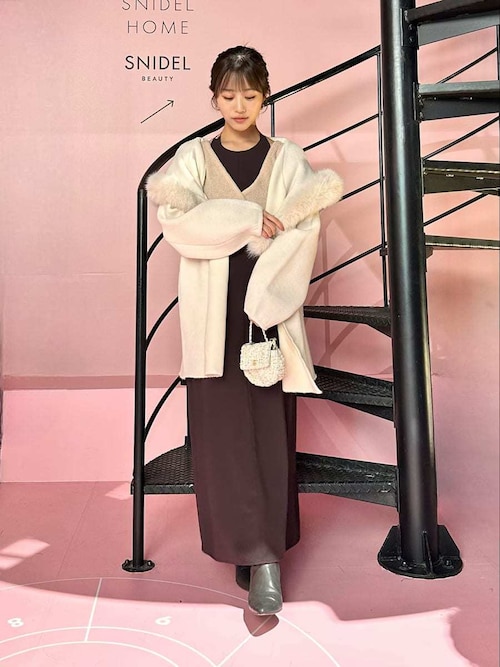 snidel ファーフードニットコート SNIDEL｜ファーフードニットコート | Rakuten Fashion(楽天