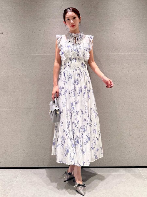 00サイズあり】プリントプリーツシャーリングワンピース（ワンピース