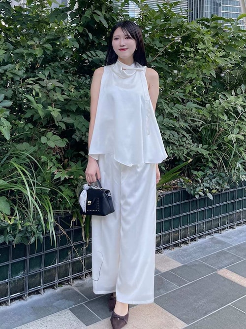スナイデル　SNIDEL　パンツ　ワイドパンツ　ドット　ボトムス サテンワイドパンツ（その他パンツ）｜SNIDEL（スナイデル）の