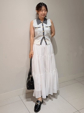 「SNIDEL（スナイデル）のアイテム（ワンピース/ドレス）」を使った、SNIDELさん（レディース・151cm）の夏コーディネート