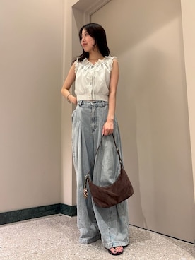「SNIDEL（スナイデル）のアイテム（バッグ）」を使った、SNIDELさん（レディース・158cm）の夏コーディネート