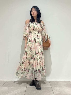 NYBG ギャザープリーツワンピースを使った人気ファッション