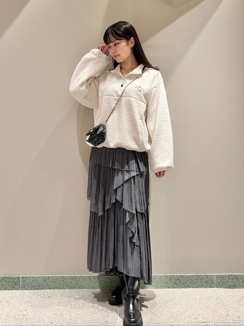 SNIDEL スナイデル ストレートプリーツティアードスカート ストレートプリーツティアードスカート(ロングスカート