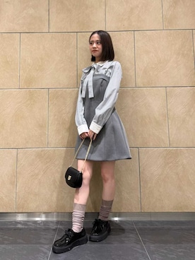 「SNIDEL（スナイデル）のアイテム（ワンピース/ドレス）」を使った、SNIDELさん（レディース・154cm）の冬コーディネート