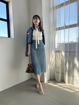 「Levi's（リーバイス）のアイテム（スカート）」を使った、SNIDELさん（レディース・161cm）の春コーディネート
