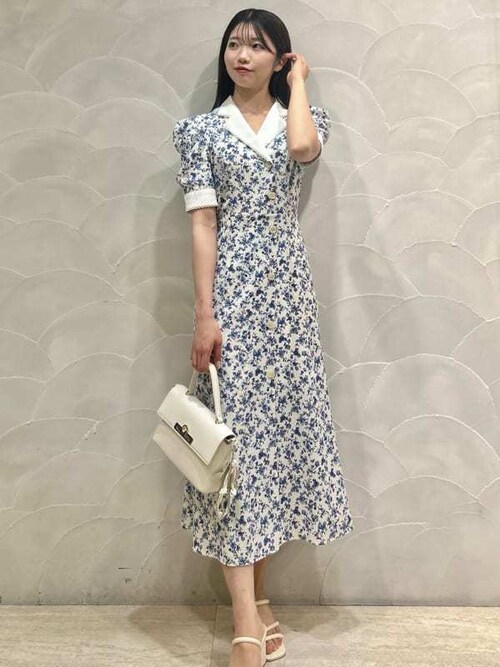 マルチプリントパフスリーブワンピース（ワンピース）｜SNIDEL  