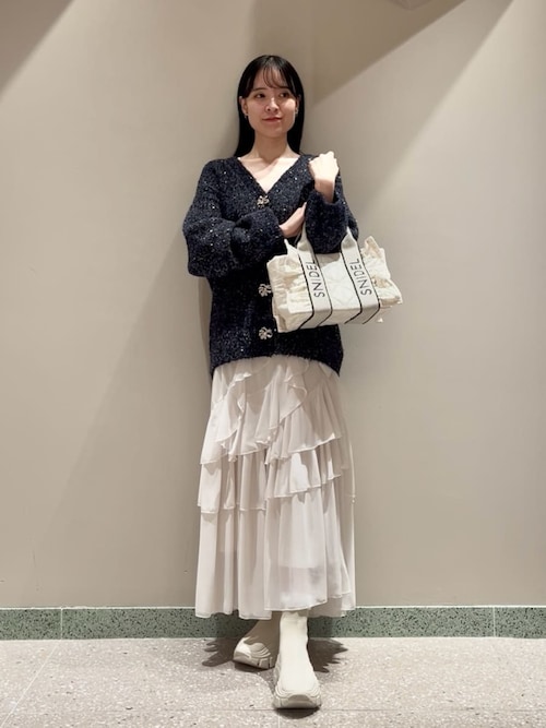 ビジューリボンミドルカーディガン（カーディガン/ボレロ）｜SNIDEL