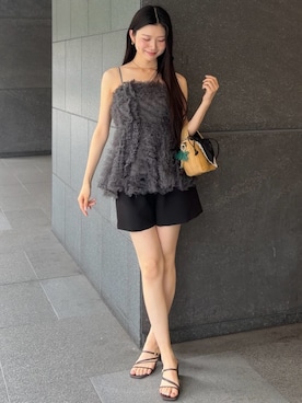 「SNIDEL（スナイデル）のアイテム（かごバッグ）」を使った、SNIDELさん（レディース・165cm）の夏コーディネート