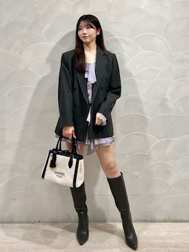 「アイテム（ワンピース/ドレス、パープル系）」を使った、SNIDELさん（レディース・162cm）の秋コーディネート