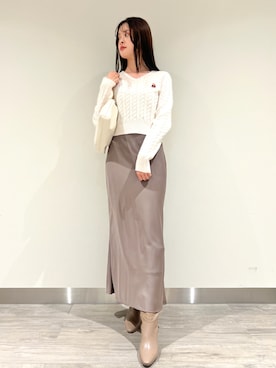 「SNIDEL（スナイデル）のアイテム（ブーツ）」を使った、SNIDELさん（レディース・169cm）の冬コーディネート