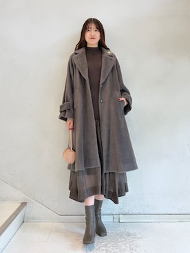 「アイテム（イヤリング）」を使った、SNIDELさん（レディース・174cm）の冬コーディネート