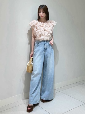 「SNIDEL（スナイデル）のアイテム（パンツ）」を使った、SNIDELさん（レディース・155cm）の夏コーディネート