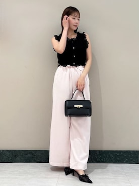「アイテム（スウェットパンツ、ピンク系）」を使った、SNIDELさん（レディース・157cm）の夏コーディネート