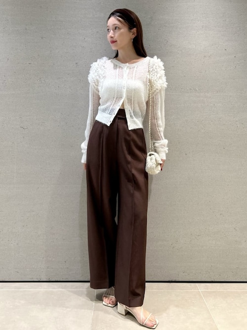 Chacott チュールスリーブニットカーディガン　snidel スナイデル Chacott】チュールスリーブニットカーディガン(ニット