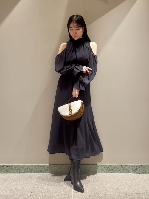 セール】コールドショルダーボウタイワンピース（ワンピース）｜SNIDEL