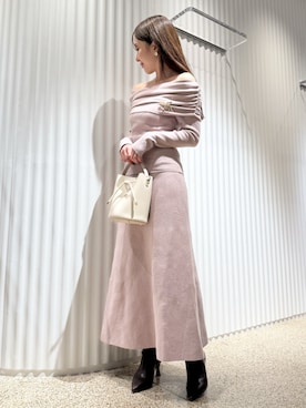 「SNIDEL（スナイデル）のアイテム（ブーツ）」を使った、SNIDELさん（レディース・154cm）の冬コーディネート