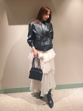 「SNIDEL（スナイデル）のアイテム（ブルゾン）」を使った、SNIDELさん（レディース・166cm）の夏コーディネート
