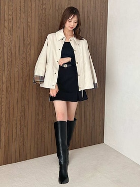 ベルト付きボックスミニスカショを使った人気ファッション