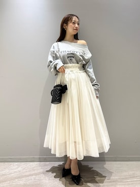 「アイテム（スウェット）」を使った、SNIDELさん（レディース・154cm）の夏コーディネート