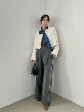 「アイテム（ノーカラージャケット）」を使った、SNIDELさん（レディース・161cm）の夏コーディネート