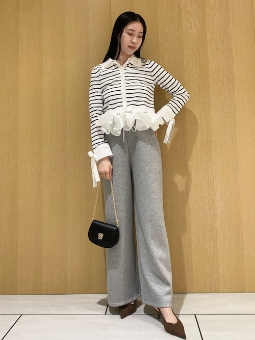 シャツドッキングヘムボリュームニットプルオーバー（ニット/セーター