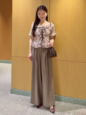 「ニットトップス」｜SNIDELさん（レディース・160cm）の春コーディネート
