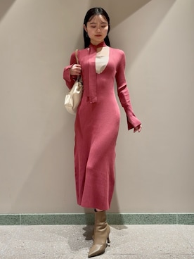 「SNIDEL（スナイデル）のアイテム（ブーツ）」を使った、SNIDELさん（レディース・160cm）の冬コーディネート