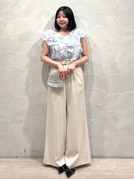 「SNIDEL（スナイデル）のアイテム（シューズ）」を使った、SNIDELさん（レディース・153cm）の夏コーディネート