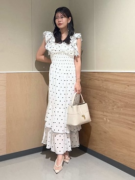 「SNIDEL（スナイデル）のアイテム（ワンピース/ドレス）」を使った、SNIDELさん（レディース・157cm）の夏コーディネート