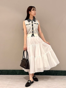 「SNIDEL（スナイデル）のアイテム（ワンピース/ドレス）」を使った、SNIDELさん（レディース・159cm）の夏コーディネート