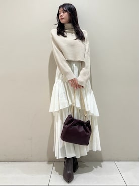 「SNIDEL（スナイデル）のアイテム（ブーツ）」を使った、SNIDELさん（レディース・157cm）の冬コーディネート