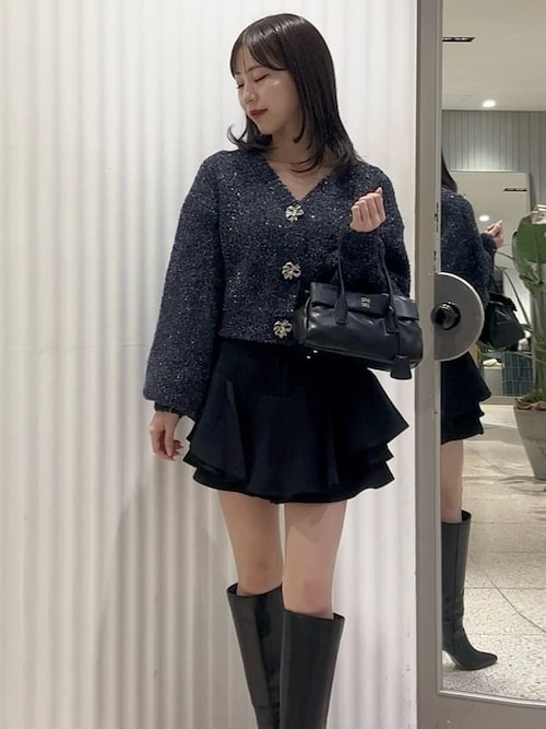 ビジューリボンショートカーディガン（カーディガン/ボレロ）｜SNIDEL