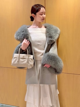 「アイテム（チェスターコート、グリーン系）」を使った、SNIDELさん（レディース・160cm）の秋コーディネート