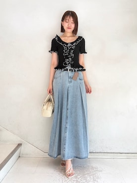 「SNIDEL（スナイデル）のアイテム（スカート）」を使った、SNIDELさん（レディース・174cm）の春コーディネート