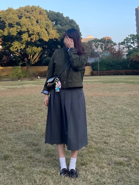 「アイテム（スカート）」を使った、NUNさん（レディース・171cm）の秋コーディネート