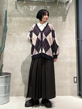 「RAGEBLUE（レイジブルー）のアイテム（帽子）」を使った、ricoさん（レディース・161cm）の秋コーディネート