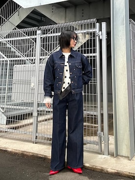 「アイテム（ストール/ショール）」を使った、ricoさん（レディース・161cm）の冬コーディネート