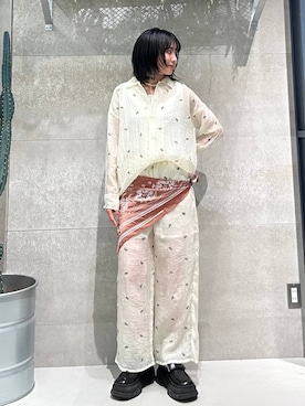 「RAGEBLUE（レイジブルー）のアイテム（スラックス）」を使った、ricoさん（レディース・161cm）の春コーディネート