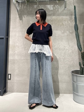 「RAGEBLUE（レイジブルー）のアイテム」を使った、ricoさん（レディース・161cm）の夏コーディネート