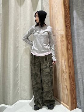 「RAGEBLUE（レイジブルー）のアイテム（カーゴパンツ）」を使った、ricoさん（レディース・161cm）の秋コーディネート