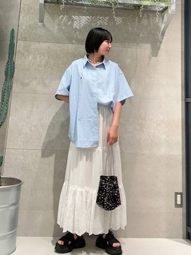 「RAGEBLUE（レイジブルー）のアイテム（バッグ）」を使った、ricoさん（レディース・161cm）の夏コーディネート